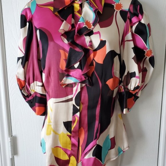 Bebe ruffled button down top - Picture 5 of 7